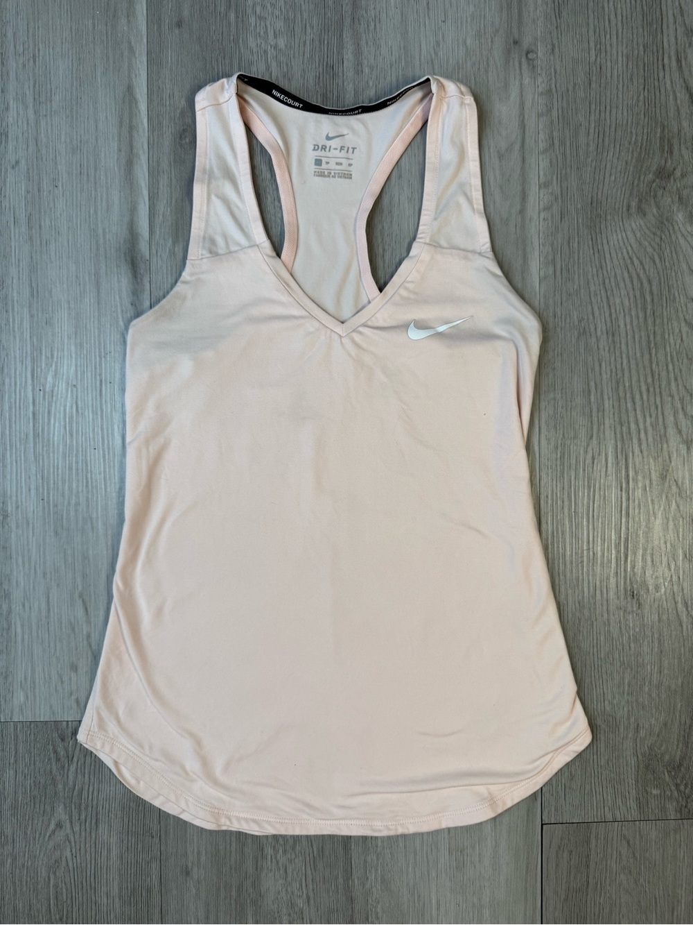 Nike court Dri-FIT Womens Pink Racerback V-Neck Tank Top XS Tennis
